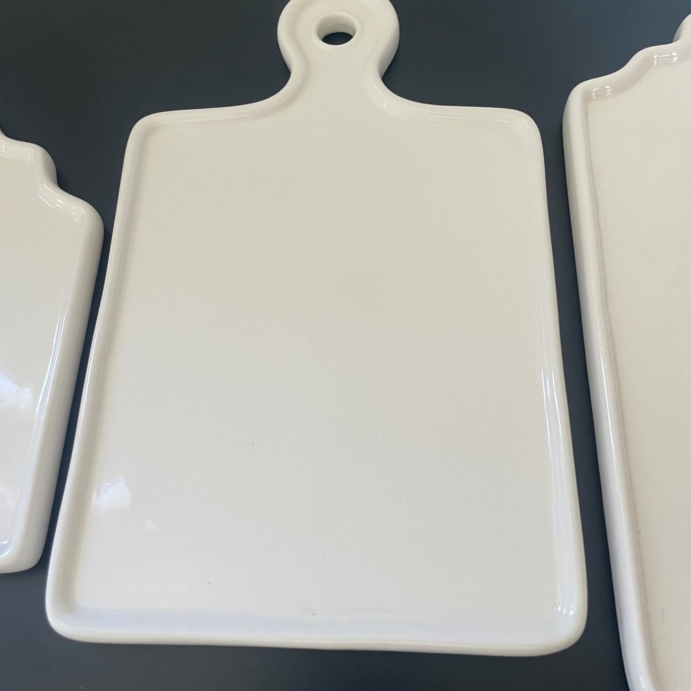 Pottery Barn Set of 3 Ceramic Serving Trays Dessert Cheese Charcuterie *READ - Picture 6 of 14